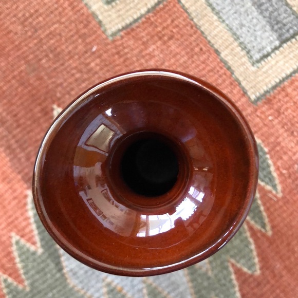 Vintage Mid Century Gabriel Sweden Delta D7 Vase in Black Brown 6” Tall - Picture 5 of 11